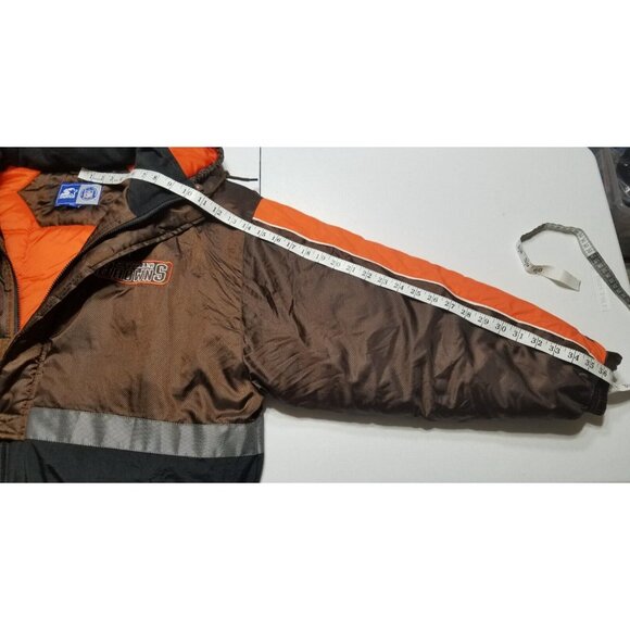 Cleveland Browns NFL Starter Removable Hood Full Zip Puffer Jacket Parka Men's L - Picture 9 of 16